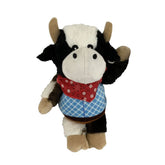 Western Plush Squeaky Dog Toy - Cow