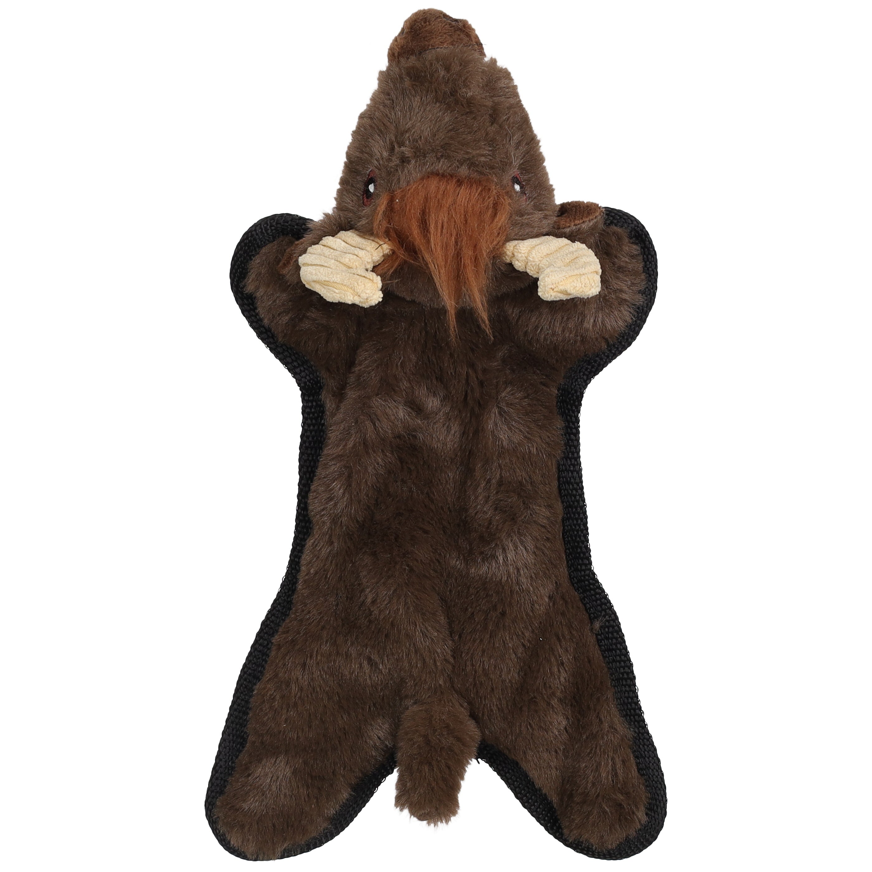 Frontier Bison Squeak & Crinkle Flat Plush Dog Toy