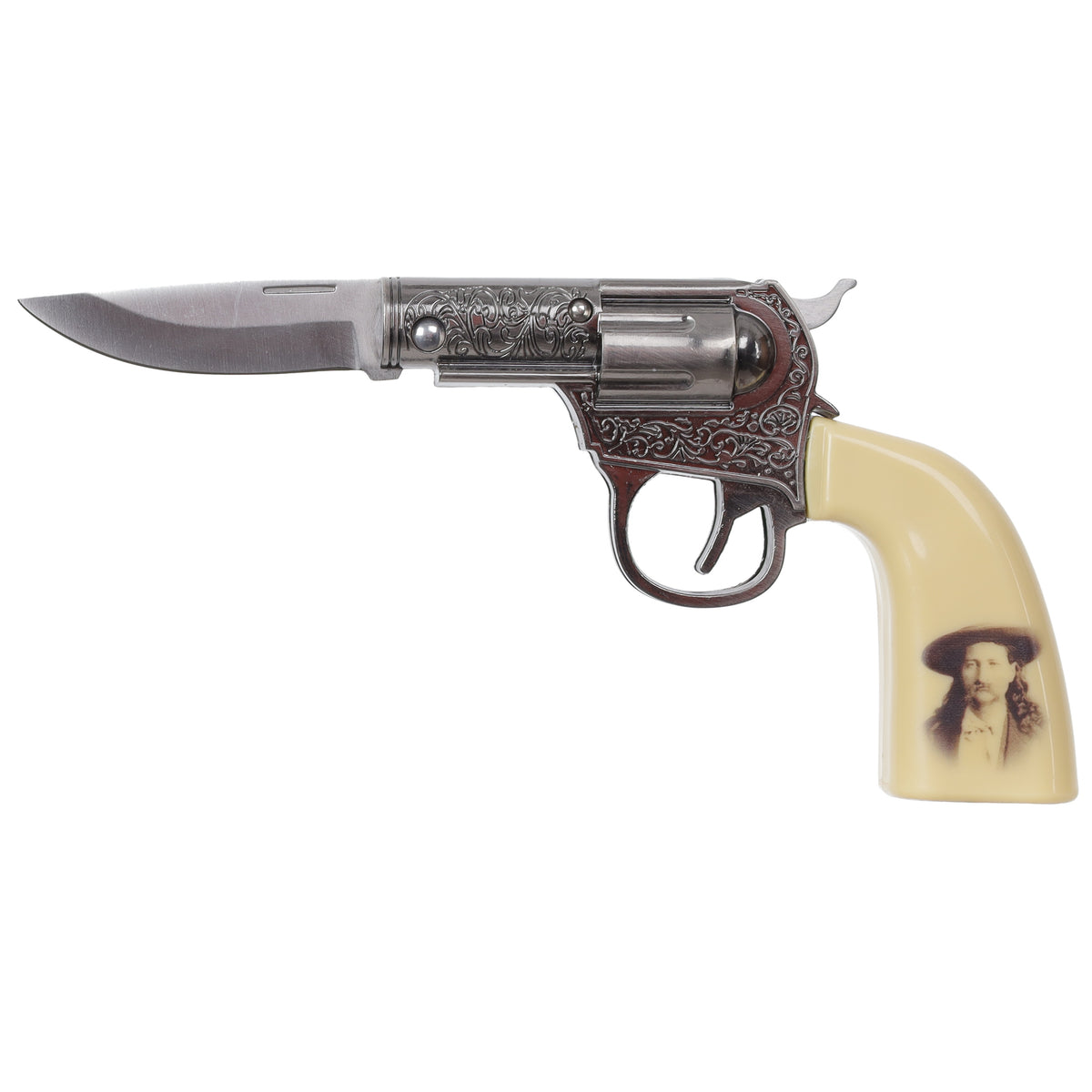 Wild Bill Stainless Steel Revolver Knife with Plaque