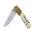 Wild Bill Stainless Steel Folding Knife with Wooden Box
