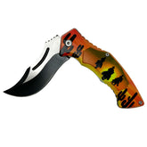 Sunset Cowboys Stainless Steel Folding Knife