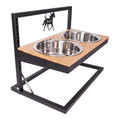 Wrangler Adjustable Elevated Feeder Dog Bowl - Horse & Bison