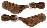 Showman Ladies Size Argentina Cow Leather Light Oil Spur Straps