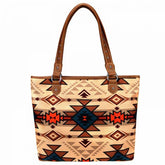 Montana West Brown Aztec Canvas Tote Bag