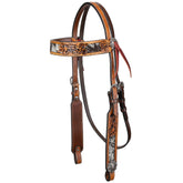 Showman Gilded Prairie Argentina Cow Leather Browband Headstall