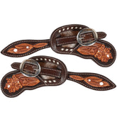 Showman Ladies Bloom Argentina Cow Leather Spur Straps