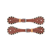 Showman Ladies Argentina Cow Leather Spur Strap with White and Black Rawhide