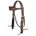 Showman Diamond Stitch Argentina Cow Leather Browband Headstall