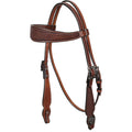 Showman Classic Basket Argentina Cow Leather Browband Headstall