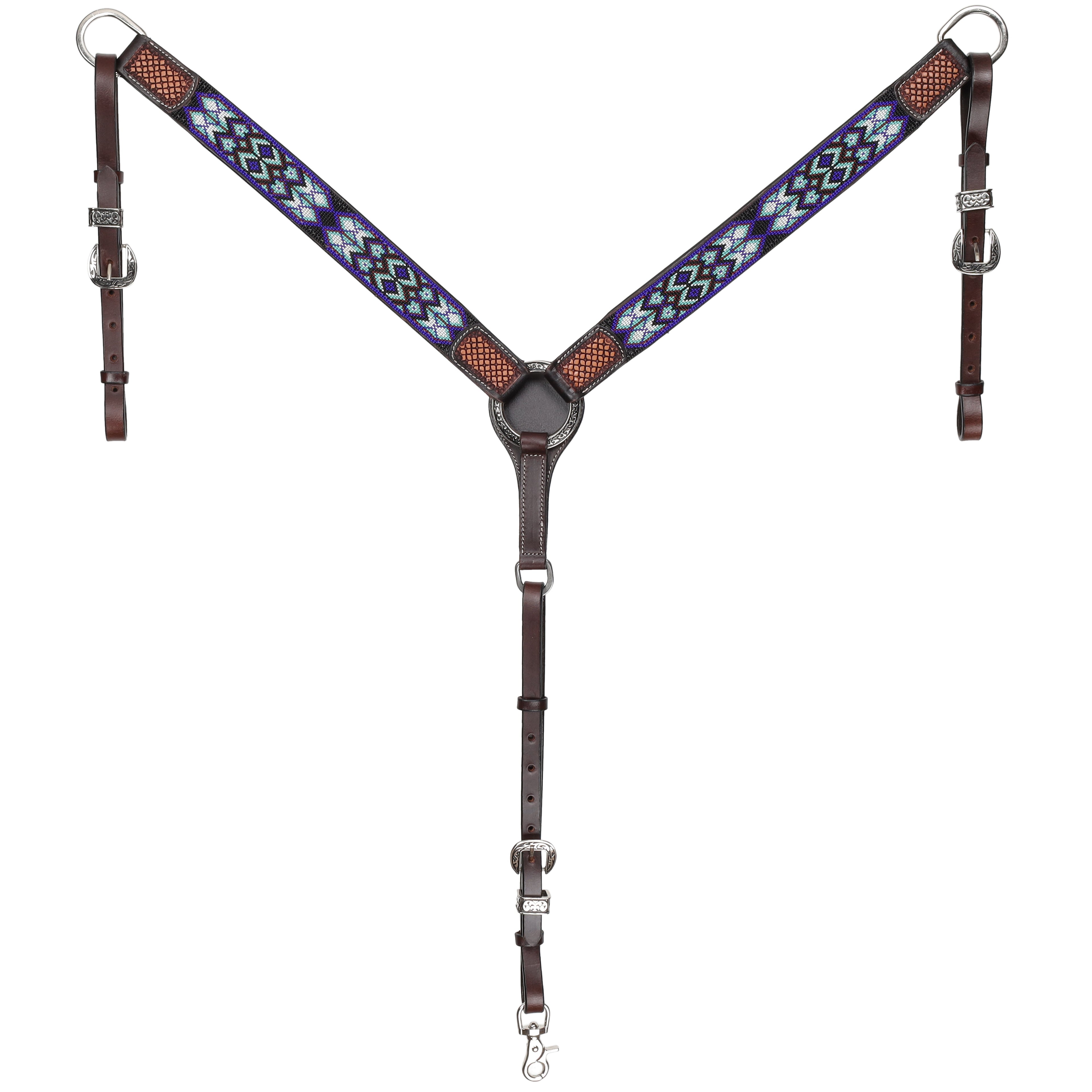 Showman Navajo Nights Argentina Cow Leather Beaded Breastcollar