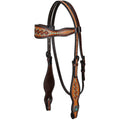 Showman Sierra Diamond Argentina Cow Leather Browband Headstall