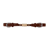 Showman Argentina Cow Leather Rolled Curb Strap with Rawhide - Oily Brown