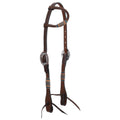 Showman Argentina Cow Leather Aqua Rawhide One Ear Headstall