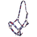 Showman Premium Nylon Horse Sized Halter with Purple and Red Diamond Design