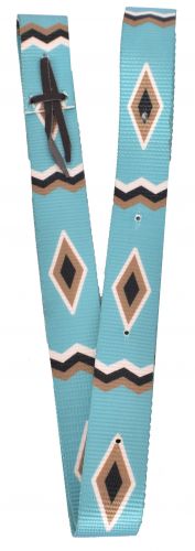 Showman Nylon Tie Strap with turquoise diamond design