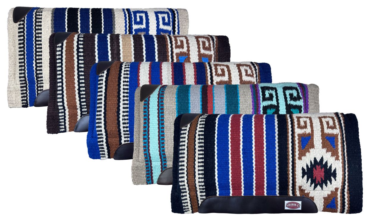 Showman 36" X 34" New Zealand Wool Cutter Style Striped Saddle Pad