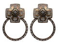 Western Style Hoop Copper Tone Dangle Earrings - Cross Post