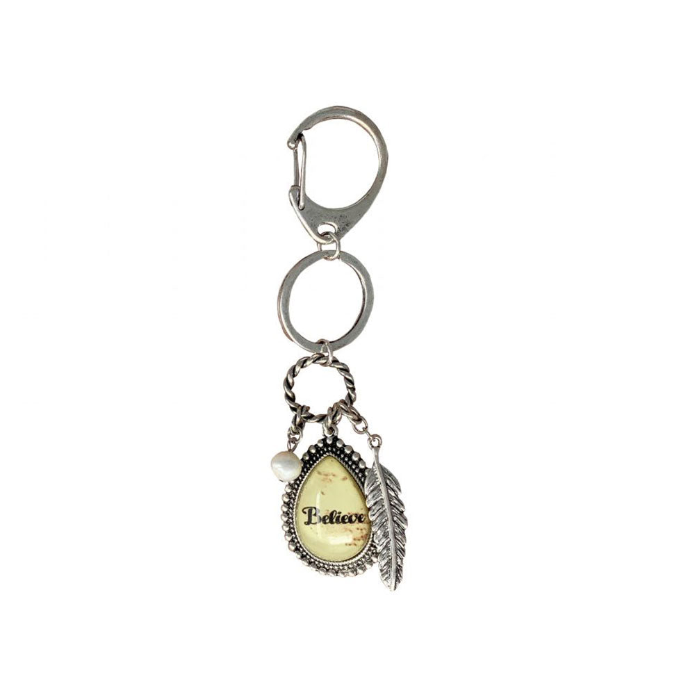 "Believe" Silver Concho Keychain