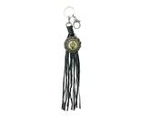 Silver Concho Fringe Keychain with Cactus