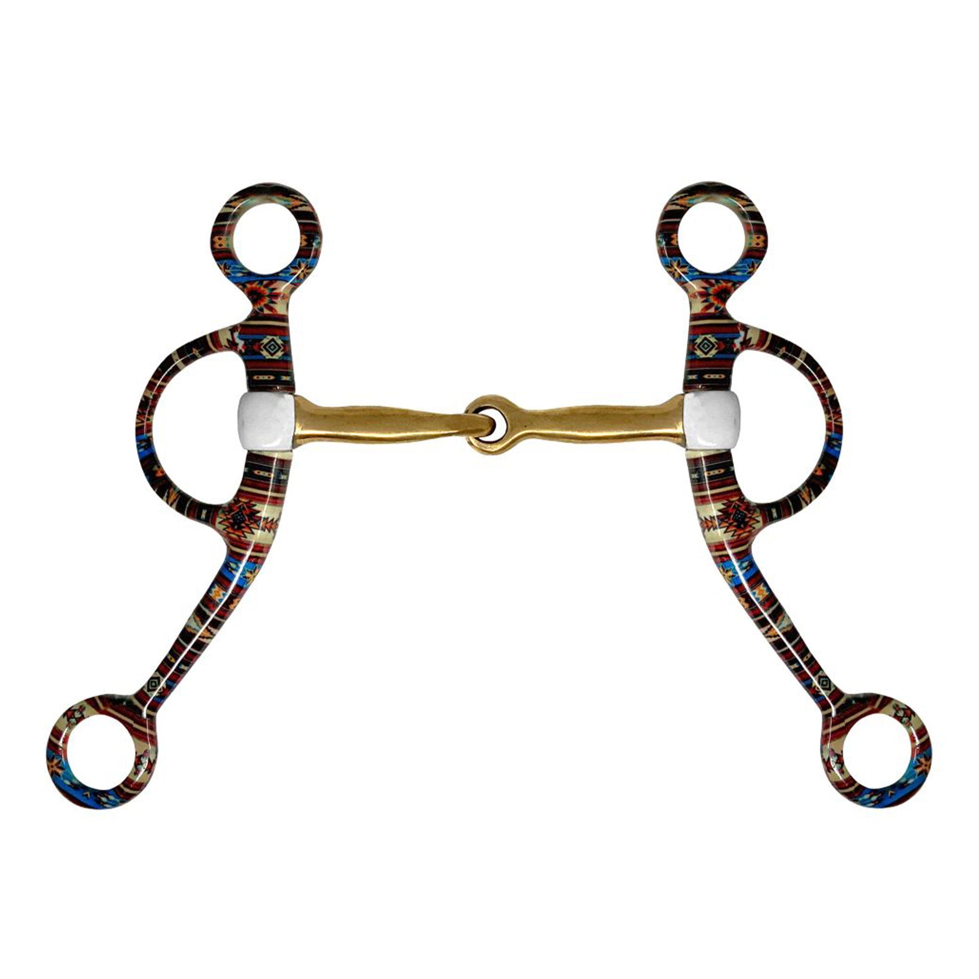 Showman Southwest Print Copper Argentine Snaffle Bit