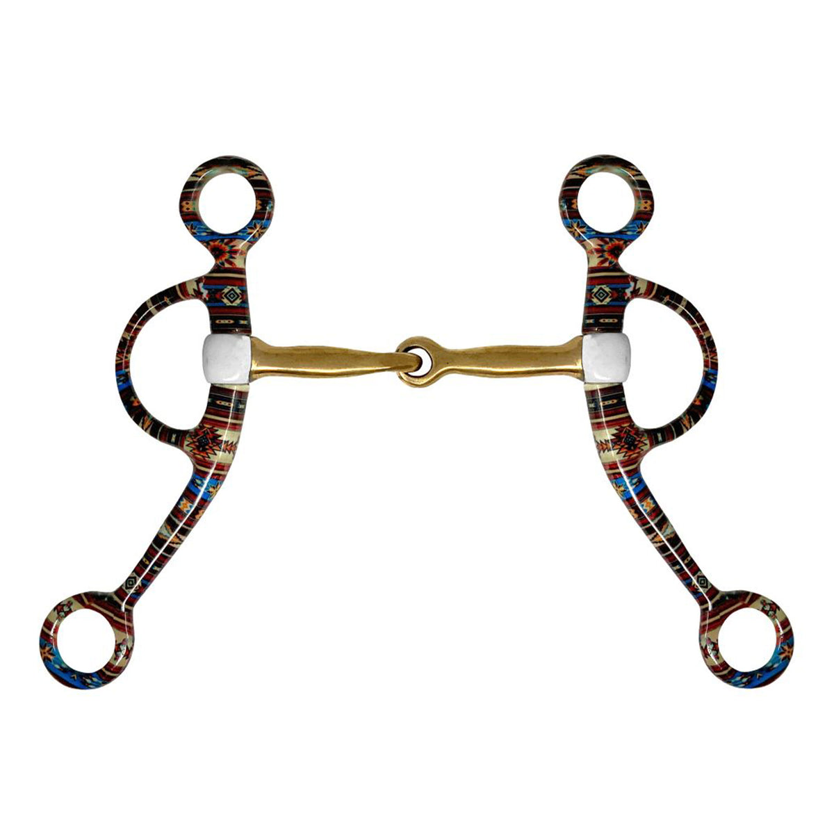 Showman Southwest Print Copper Argentine Snaffle Bit