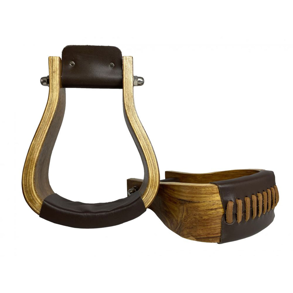 Showman Polished Ashwood Wooden Stirrups