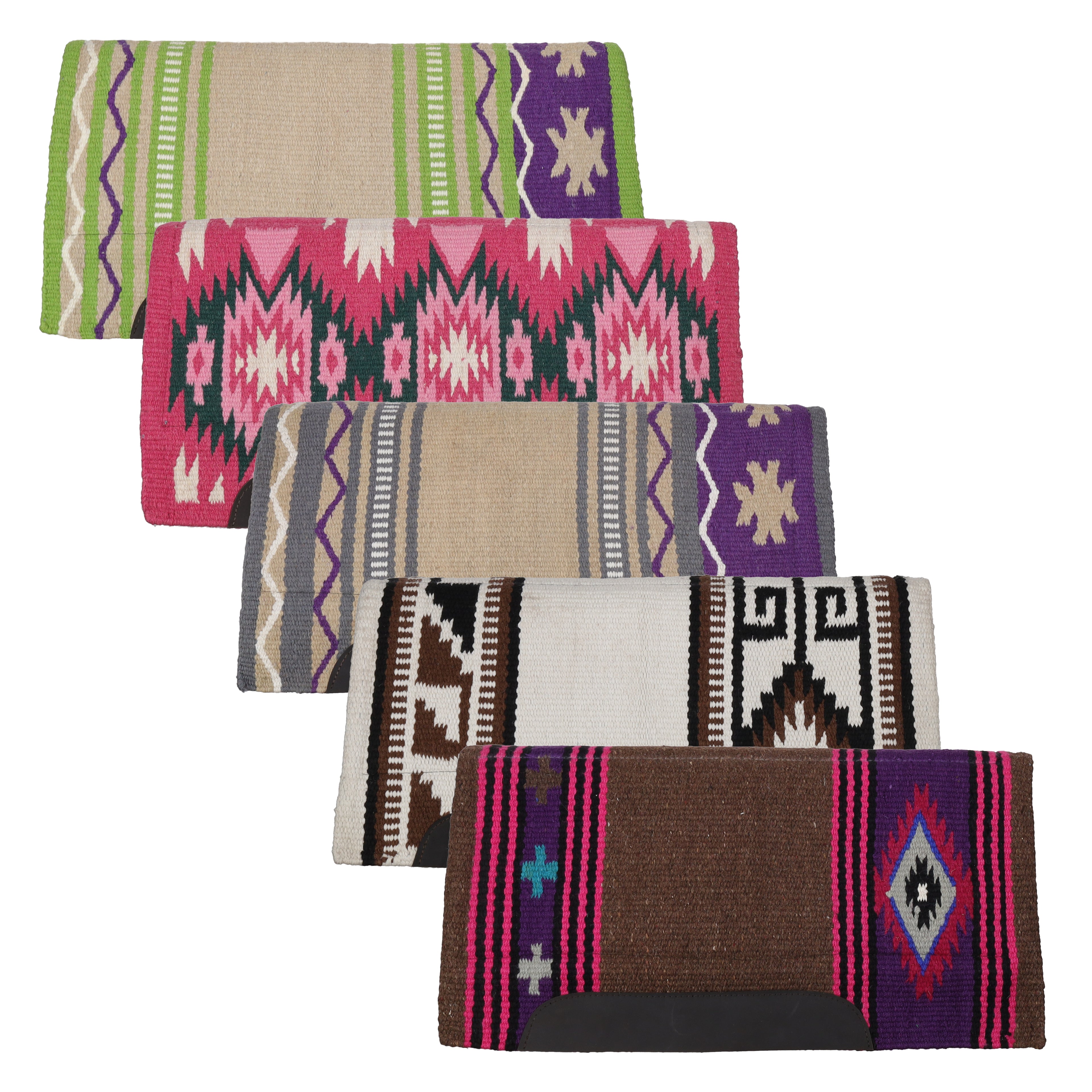 Showman 36" x 34" Wool Top Saddle Pad with Memory Felt Bottom - Tribal Aztec