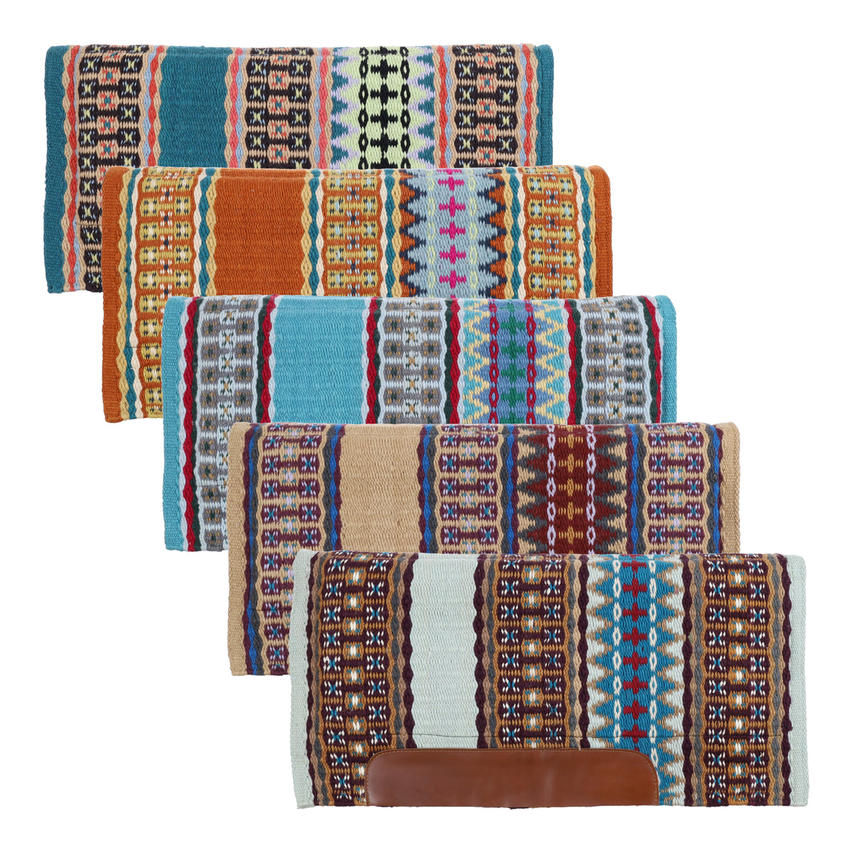 Showman 32" x 32" Assorted Wool Top Saddle Pad with Fleece Bottom - Woven Bliss
