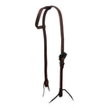 Showman Oiled Harness Single Ear Headstall With Guns and Roses Buckle