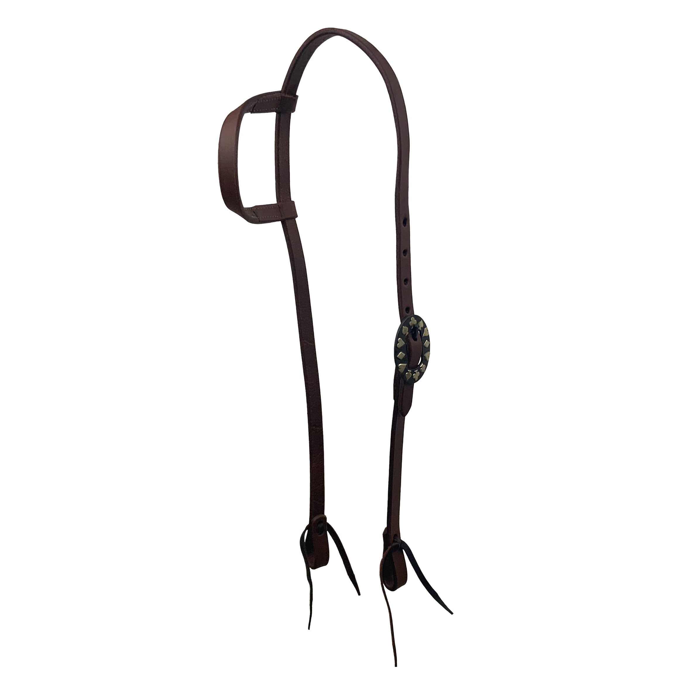 Showman Oiled Harness Single Ear Headstall With Black Jack Buckle