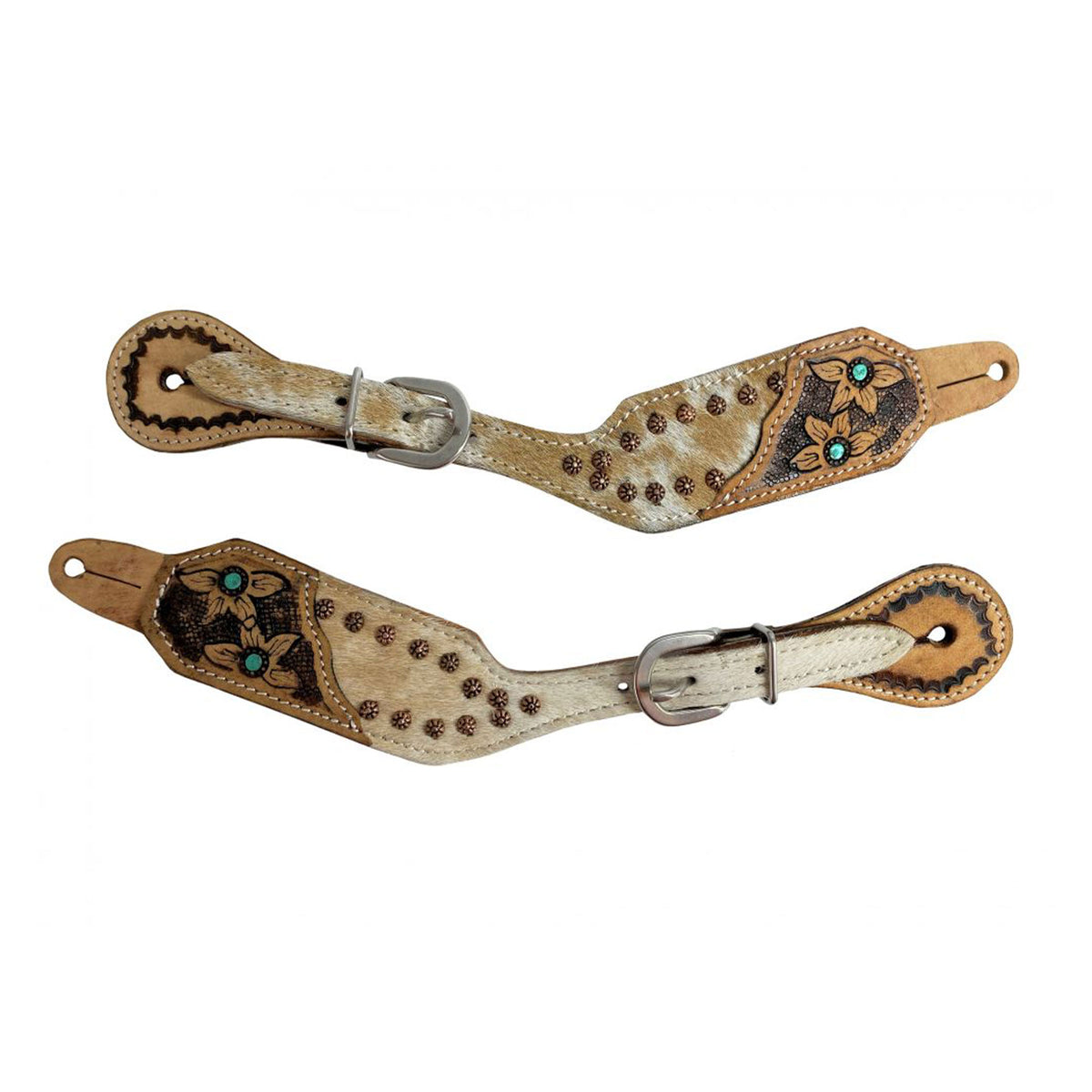 Showman Ladies' Painted Petal Spur Straps