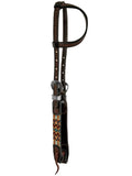 Showman Apache Dusk Beaded Argentina Cow Leather One Ear Headstall