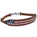 Showman American flag wither strap with crystal rhinestone studs