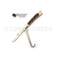 Stainless Steel Bone Handle Pocket Knife with Hoof Pick Tool