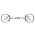 Showman Gambler Stainless Steel D-Ring Dogbone Snaffle Bit