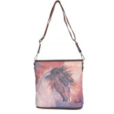 Montana West Horse Head Print Canvas Crossbody Bag