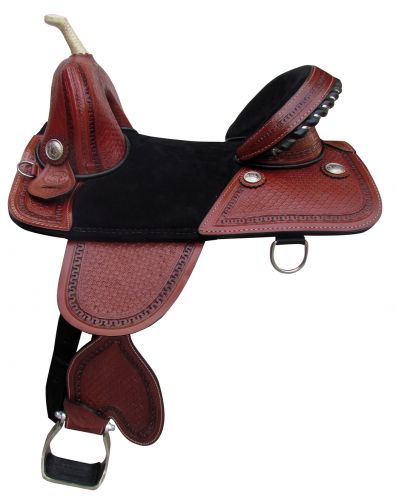 16" Double T Treeless Saddle with black suede leather seat