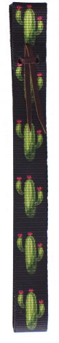 Showman Black Nylon Tie Strap with cactus design